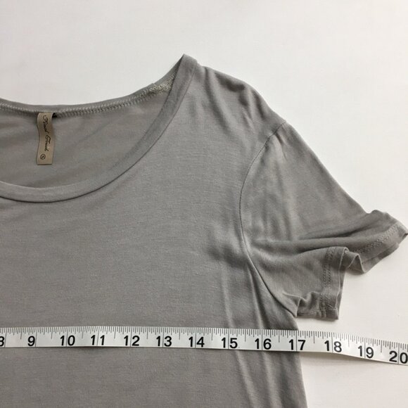 Final Touch Womens Small Taupe Gray Round Neck Top Relaxed Fit Short Sleeve - Picture 11 of 14